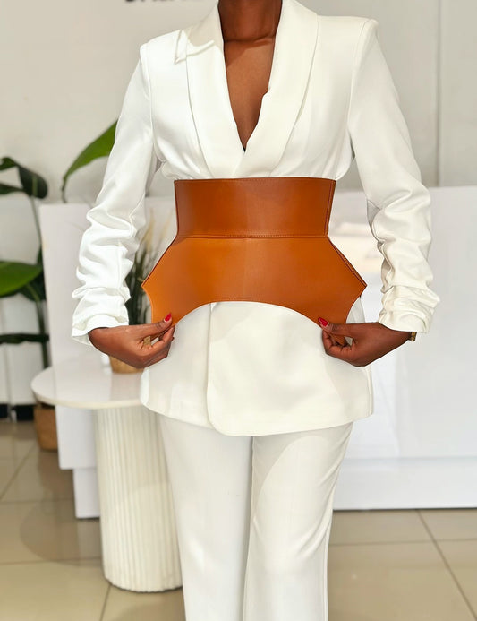 Leather belt skirt corset