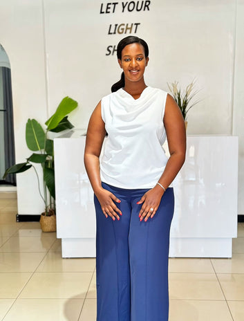 Shirt cowl neck sleeveless