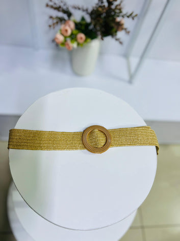Straw woven belt