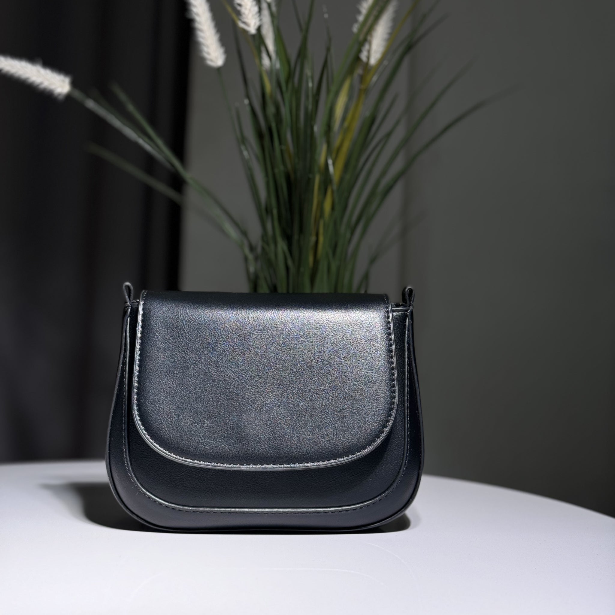 Black Leather Crossbody Bag