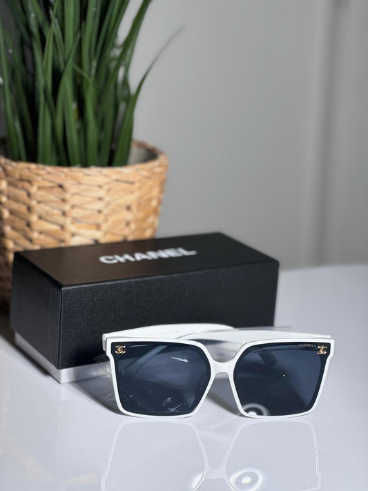 White Chanel Sunglasses with box