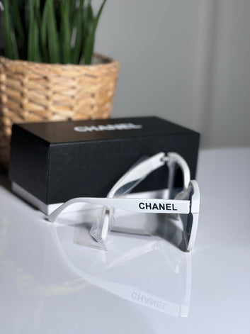 White Chanel Sunglasses with box