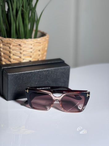 Dark Red Tom Ford Sunglasses with box