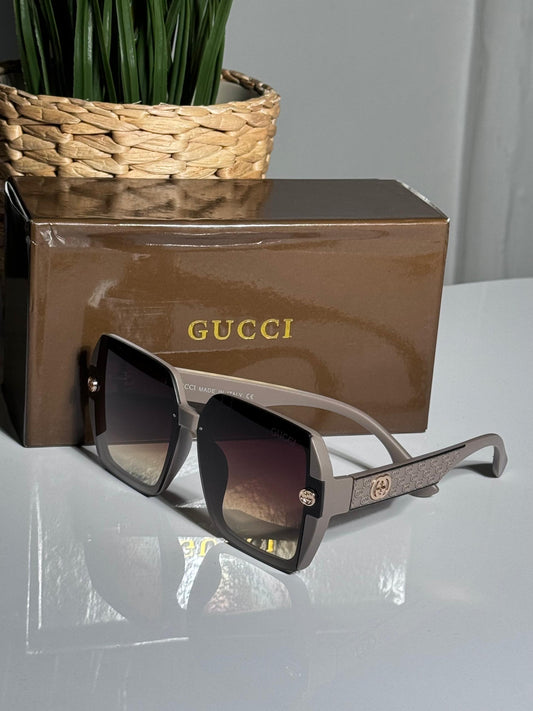 Brown Gucci sun glasses with box